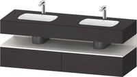 Duravit Qatego Einbauwaschtisch mit Konsolenwaschtischunterbau Graphit Supermatt