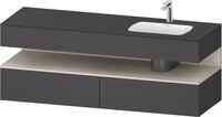 Duravit Qatego Einbauwaschtisch mit Konsolenwaschtischunterbau Graphit Matt