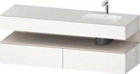 Duravit Qatego Einbauwaschtisch mit Konsolenwaschtischunterbau Wei&szlig; Supermatt
