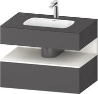 Duravit Qatego Einbauwaschtisch mit Konsolenwaschtischunterbau Graphit & Wei&szlig;...