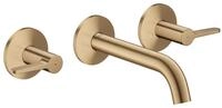 Hansgrohe 3-Loch Waschtischarmatur AXOR One Unterputz Wandm. 160mm Hebelgriff brushed