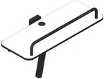 Giese Dusch Konsole mit Glasabzieher schwarz matt mit Schichtstoff (HPL) in...