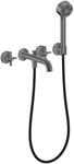 Hansgrohe 3-Loch Wannenarmatur AXOR One Unterputz Wandm.Handbrause Kreuzgr. brushed
