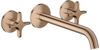 Hansgrohe 3-Loch Wannenarmatur AXOR One Unterputz Wandmontage Kreuzgr.polished red