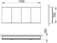 Keuco Royal Modular 2.0 Spiegelschrank, unbeleuchtet, Einbau,ohne Steckdose,