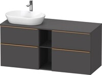 Duravit D-Neo Konsolenwaschtischunterbau wandh&auml;ngend Graphit Matt 1400x550x664...