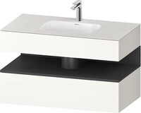 Duravit Qatego Einbauwaschtisch mit Konsolenwaschtischunterbau Wei&szlig; Supermatt
