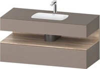 Duravit Qatego Einbauwaschtisch mit Konsolenwaschtischunterbau Basalt Matt