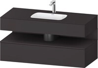 Duravit Qatego Einbauwaschtisch mit Konsolenwaschtischunterbau Graphit Supermatt