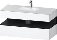 Duravit Qatego Einbauwaschtisch mit Konsolenwaschtischunterbau Wei&szlig; Matt