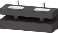 Duravit Qatego Einbauwaschtisch mit Konsolenwaschtischunterbau Graphit Matt