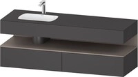 Duravit Qatego Einbauwaschtisch mit Konsolenwaschtischunterbau Graphit Matt