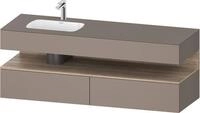 Duravit Qatego Einbauwaschtisch mit Konsolenwaschtischunterbau Basalt Matt