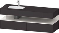 Duravit Qatego Einbauwaschtisch mit Konsolenwaschtischunterbau Graphit Supermatt