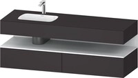 Duravit Qatego Einbauwaschtisch mit Konsolenwaschtischunterbau Graphit Supermatt