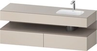 Duravit Qatego Einbauwaschtisch mit Konsolenwaschtischunterbau Taupe Matt