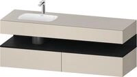 Duravit Qatego Einbauwaschtisch mit Konsolenwaschtischunterbau Taupe Supermatt