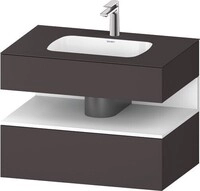Duravit Qatego Einbauwaschtisch mit Konsolenwaschtischunterbau Graphit & Wei&szlig;...