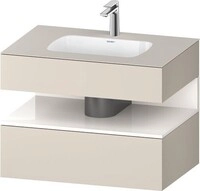 Duravit Qatego Einbauwaschtisch mit Konsolenwaschtischunterbau Taupe & Wei&szlig;