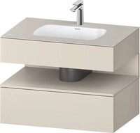 Duravit Qatego Einbauwaschtisch mit Konsolenwaschtischunterbau Taupe Matt & Supermatt