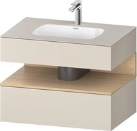 Duravit Qatego Einbauwaschtisch mit Konsolenwaschtischunterbau Natur Eiche &...