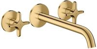 Hansgrohe 3-Loch Waschtischarmatur AXOR One Unterputz Wandm. 220mm Kreuzgriff
