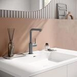 Herzbach SIRO GREY WT-Einlochbatterie L-Size Griff seitl. ohne Ablauf Grau matt,