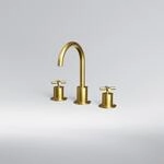Steinberg 3-Loch-Waschtisch-Armatur m. Ablaufgarn., brushed gold, 250 2000 BG 250