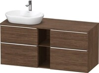 Duravit D-Neo Konsolenwaschtischunterbau wandh&auml;ngend Nussbaum dunkel Matt