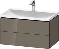 Duravit L-Cube c-shaped Set wandh&auml;ngend Flanell Grau Hochglanz 800x480x480 mm -