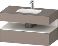 Duravit Qatego Einbauwaschtisch mit Konsolenwaschtischunterbau Basalt Matt