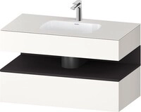 Duravit Qatego Einbauwaschtisch mit Konsolenwaschtischunterbau Wei&szlig; Supermatt
