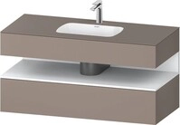 Duravit Qatego Einbauwaschtisch mit Konsolenwaschtischunterbau Basalt Matt