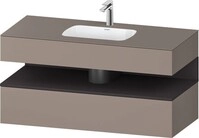 Duravit Qatego Einbauwaschtisch mit Konsolenwaschtischunterbau Basalt Matt
