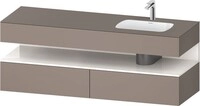 Duravit Qatego Einbauwaschtisch mit Konsolenwaschtischunterbau Basalt Matt