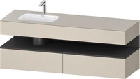 Duravit Qatego Einbauwaschtisch mit Konsolenwaschtischunterbau Taupe Supermatt