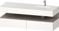 Duravit Qatego Einbauwaschtisch mit Konsolenwaschtischunterbau Wei&szlig; Hochglanz