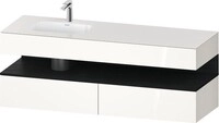 Duravit Qatego Einbauwaschtisch mit Konsolenwaschtischunterbau Wei&szlig; Hochglanz