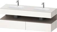Duravit Qatego Einbauwaschtisch mit Konsolenwaschtischunterbau Wei&szlig; Supermatt