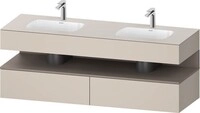 Duravit Qatego Einbauwaschtisch mit Konsolenwaschtischunterbau Taupe Matt