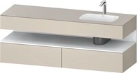 Duravit Qatego Einbauwaschtisch mit Konsolenwaschtischunterbau Taupe Supermatt