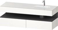 Duravit Qatego Einbauwaschtisch mit Konsolenwaschtischunterbau Wei&szlig; Hochglanz