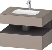 Duravit Qatego Einbauwaschtisch mit Konsolenwaschtischunterbau Basalt & Graphit Matt