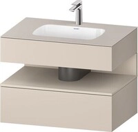 Duravit Qatego Einbauwaschtisch mit Konsolenwaschtischunterbau Taupe Matt &...