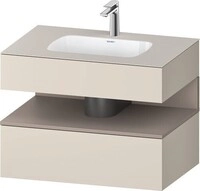 Duravit Qatego Einbauwaschtisch mit Konsolenwaschtischunterbau Basalt & Taupe...