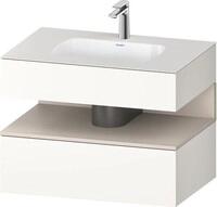 Duravit Qatego Einbauwaschtisch mit Konsolenwaschtischunterbau Taupe & Wei&szlig; Matt &