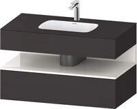 Duravit Qatego Einbauwaschtisch mit Konsolenwaschtischunterbau Graphit Supermatt