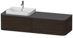 Duravit Happy D.2 Plus Konsolenwaschtischunterbau wandh&auml;ngend Nussbaum geb&uuml;rstet