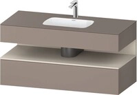 Duravit Qatego Einbauwaschtisch mit Konsolenwaschtischunterbau Basalt Matt