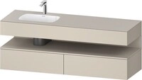 Duravit Qatego Einbauwaschtisch mit Konsolenwaschtischunterbau Taupe Supermatt